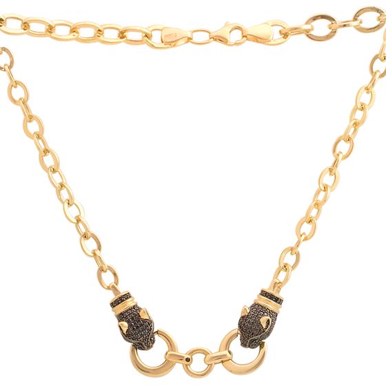 Золотое колье с фианитами 1.4ct