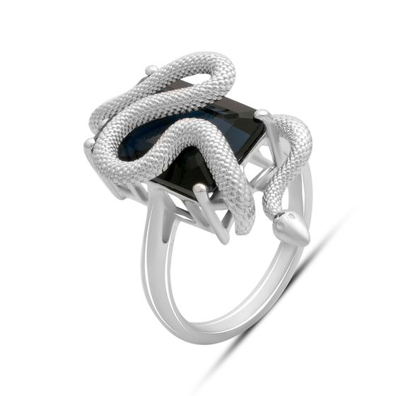 Серебряное кольцо с сапфиром nano 6.14ct