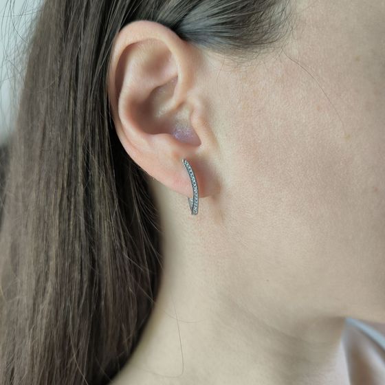 Серебряные серьги с фианитами