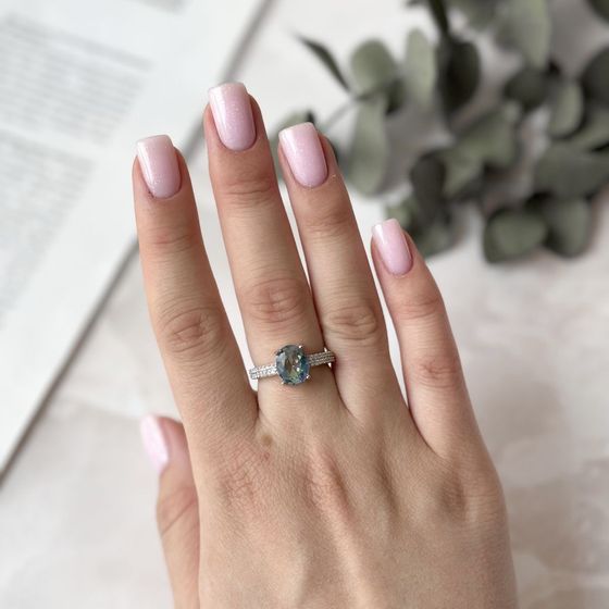 Серебряное кольцо с мистик топазом 2.202ct