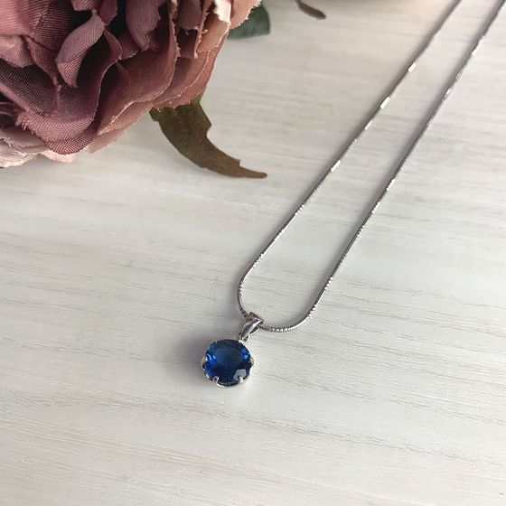 Серебряная подвеска с топазом Лондон Блю 2.213ct