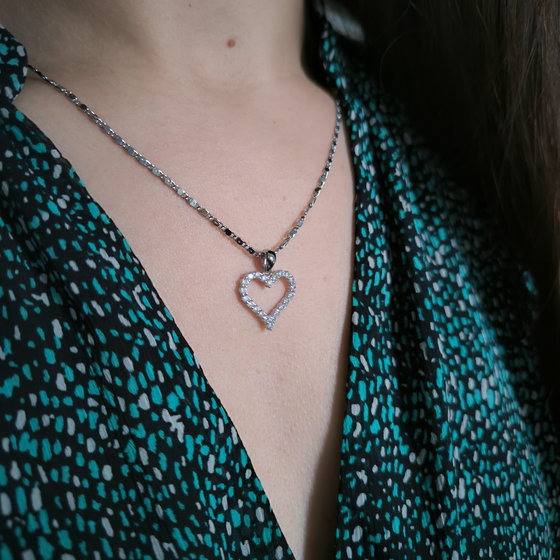 Серебряная подвеска с фианитами