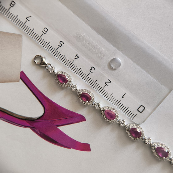 Серебряный браслет с рубином 9.74ct