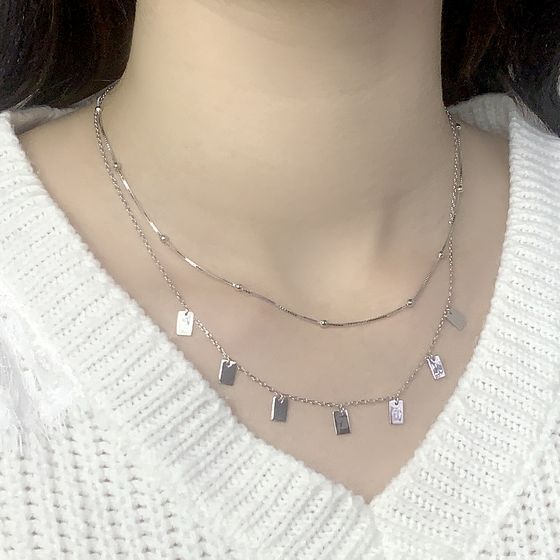 Серебряное колье без камней