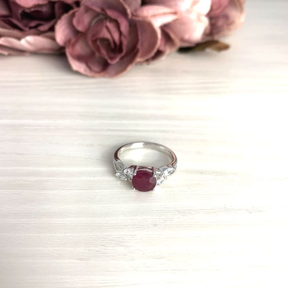 Серебряное кольцо с рубином 1.918ct