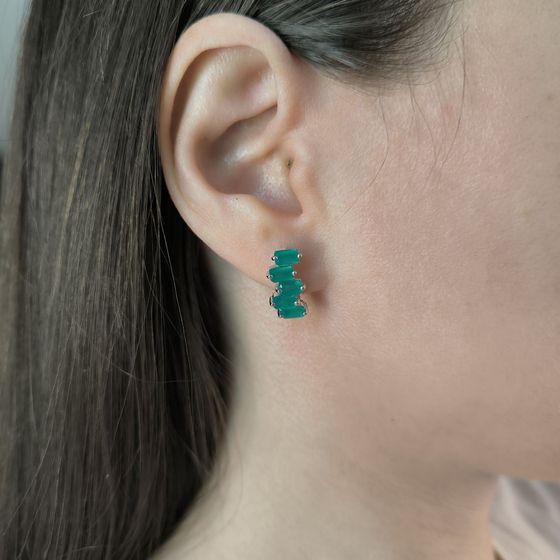 Серебряные серьги с агатом 2.58ct