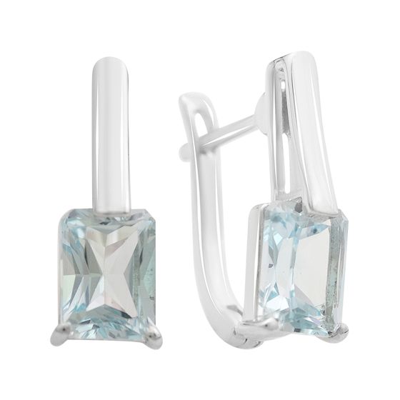 Серебряные серьги с топазом 3.863ct