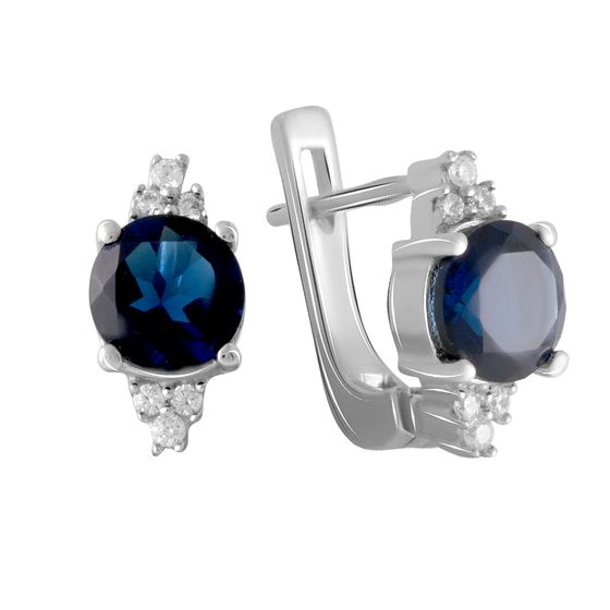 Серебряные серьги с сапфиром nano 2.485ct