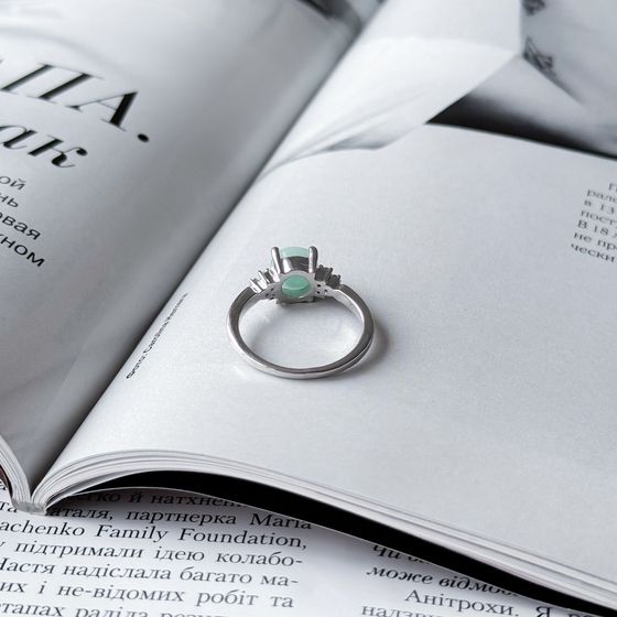 Серебряное кольцо с изумрудом 1.357ct