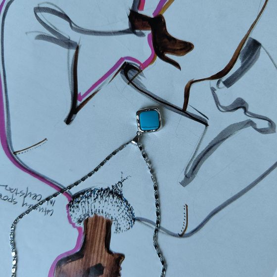 Серебряная подвеска с бирюзой