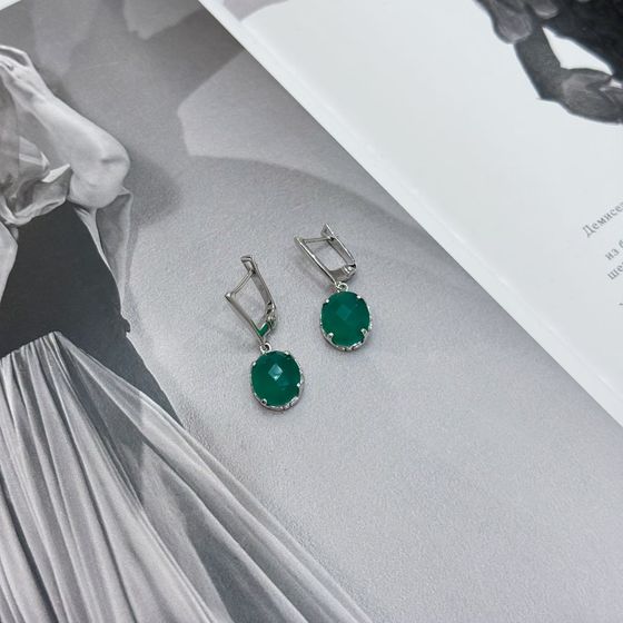 Серебряные серьги с агатом 8.435ct