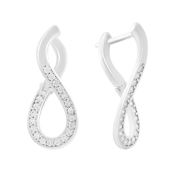 Серебряные серьги с фианитами