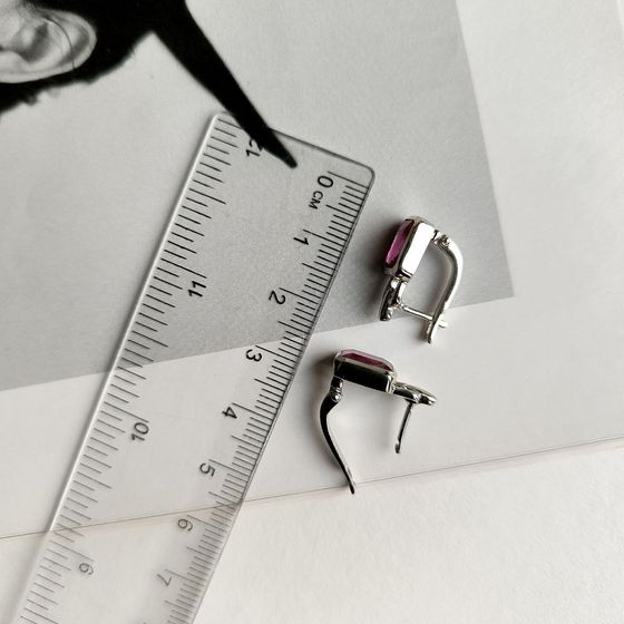 Серебряные серьги с рубином 4.315ct