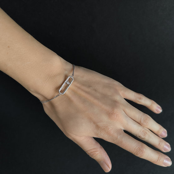 Серебряный браслет с фианитами