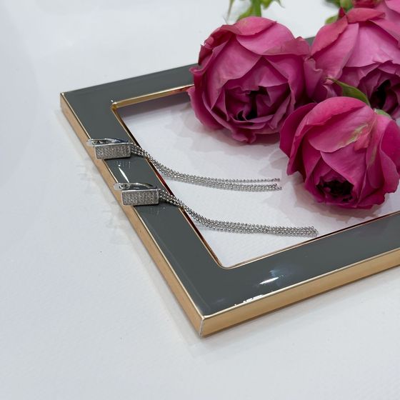 Серебряные серьги с фианитами