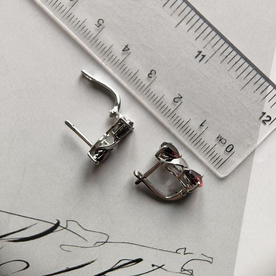 Серебряные серьги с гранатом 4.9ct