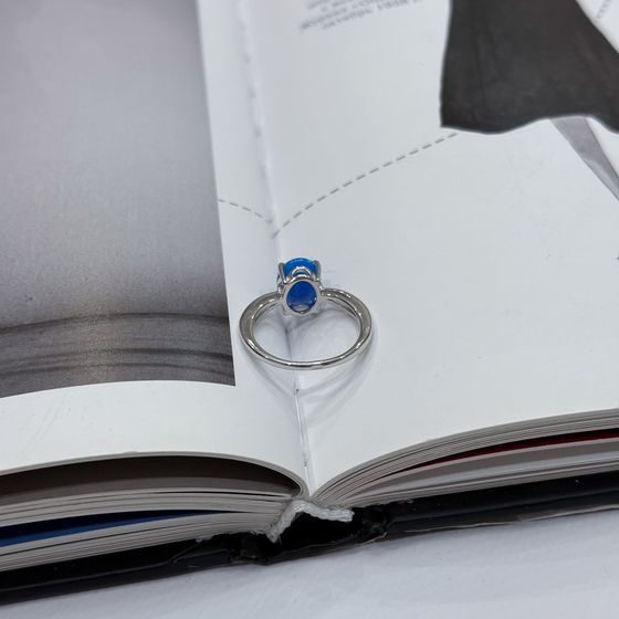 Серебряное кольцо с опалом 0.975ct, фианитами