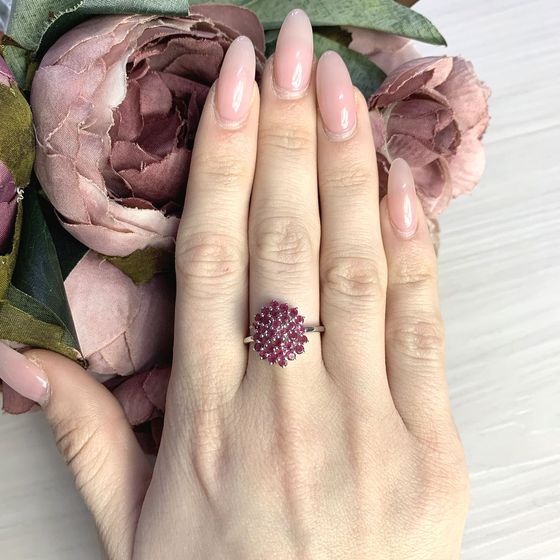 Серебряное кольцо с рубином 1.532ct