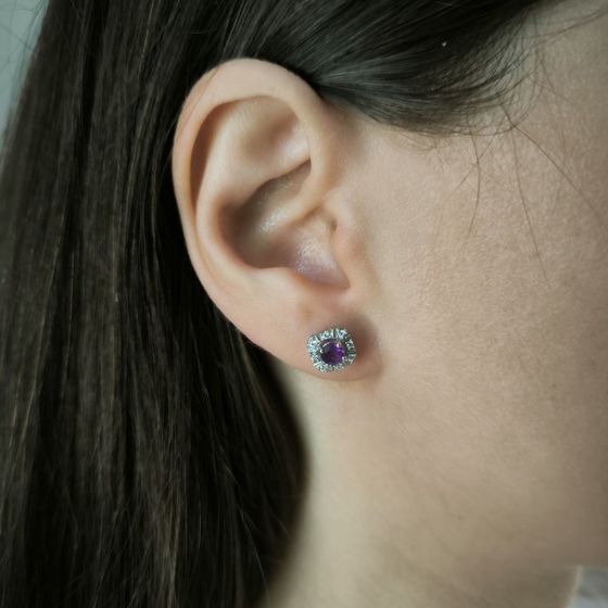 Серебряные серьги с аметистом 0.732ct