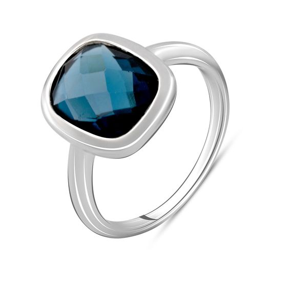 Серебряное кольцо с топазом Лондон Блю 5.219ct