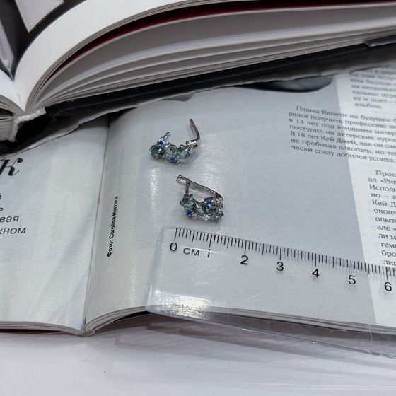 Серебряные серьги с топазом Лондон Блю 1.397ct, топазом