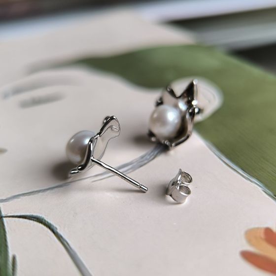 Серебряные серьги с жемчугом Серебряные серьги с жемчугом