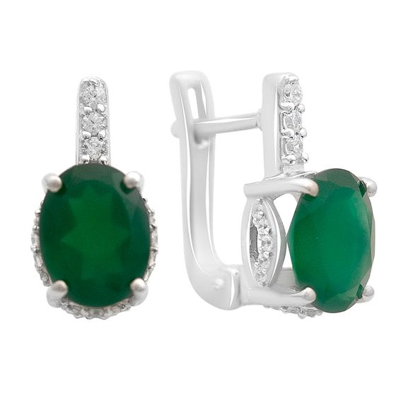 Серебряные серьги с агатом