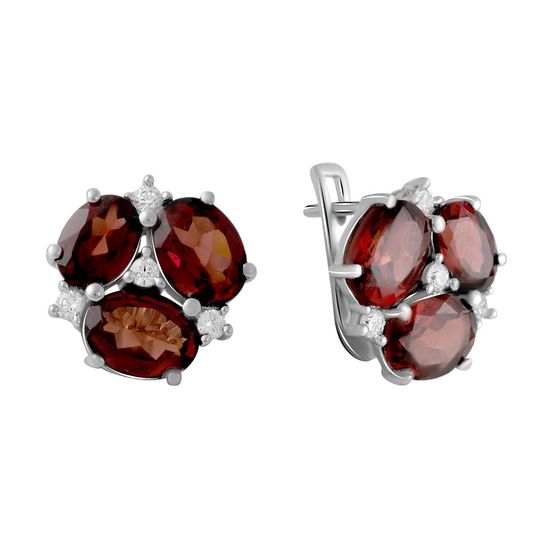 Серебряные серьги с гранатом 8.354ct