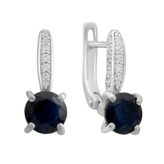 Серебряные серьги с сапфиром 2.622ct