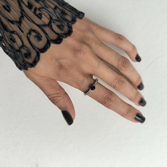 Серебряное кольцо с сапфиром nano 0.561ct