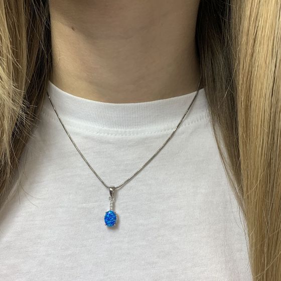 Серебряная подвеска с опалом