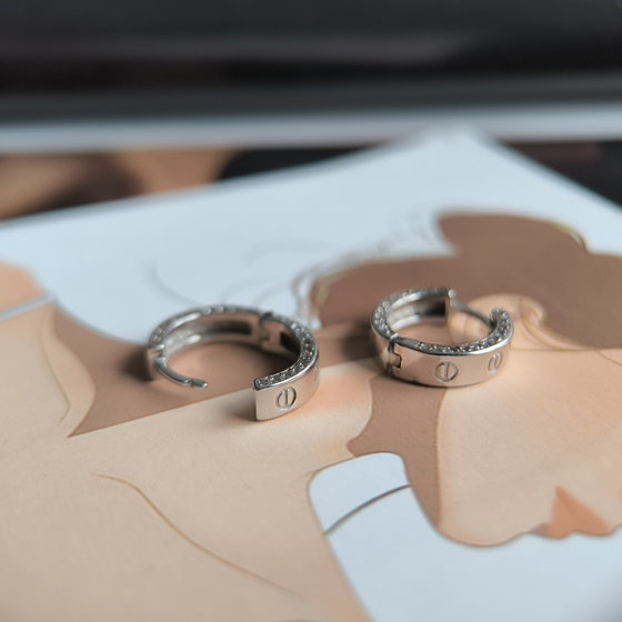 Серебряные серьги с фианитами 0.44ct