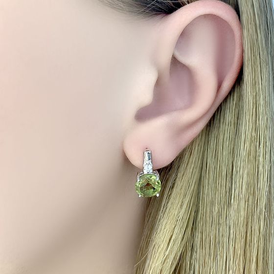 Серебряные серьги с султанитом 3.728ct