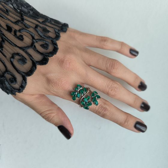 Серебряное кольцо с агатом 3.038ct