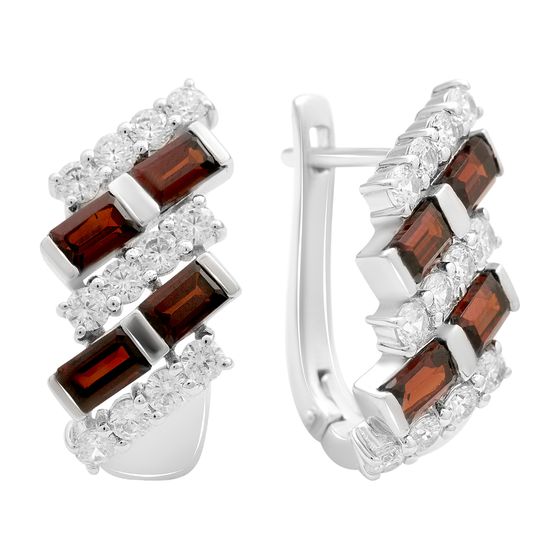 Серебряные серьги с гранатом 6.25ct