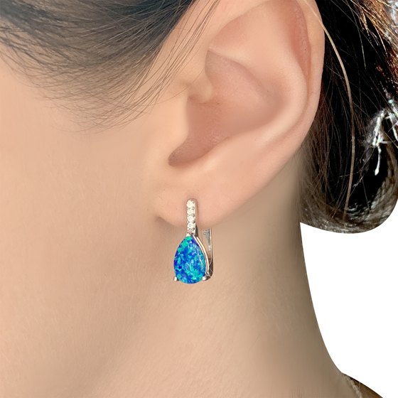 Серебряные серьги с опалом 2.003ct