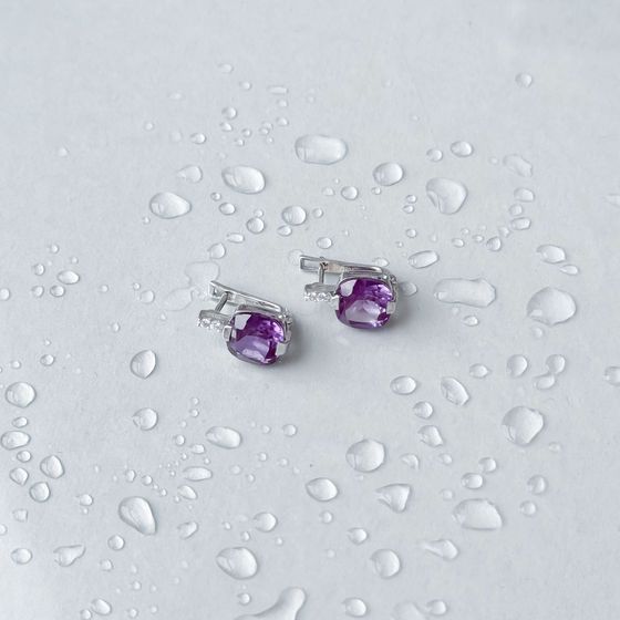 Серебряные серьги с александритом 7.563ct