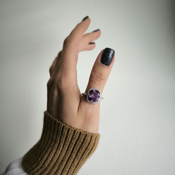 Серебряное кольцо с александритом 6.948ct
