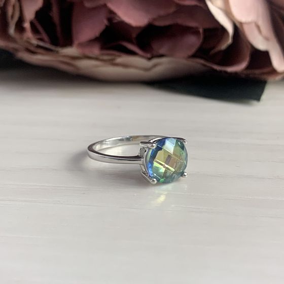 Серебряное кольцо с мистик топазом 4.617ct