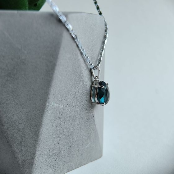 Серебряная подвеска с топазом Лондон Блю 2.903ct