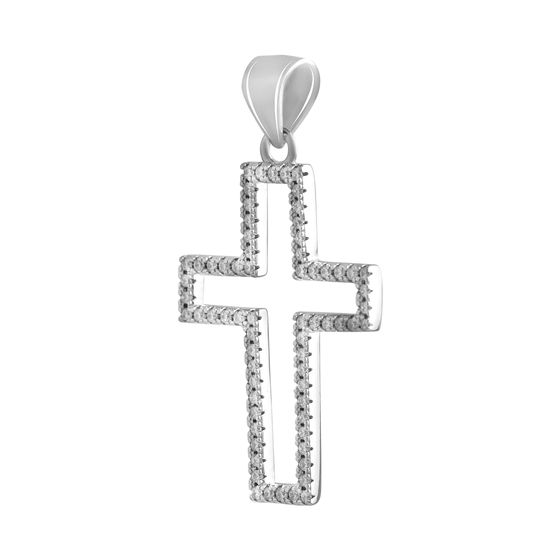 Серебряный крестик с фианитами