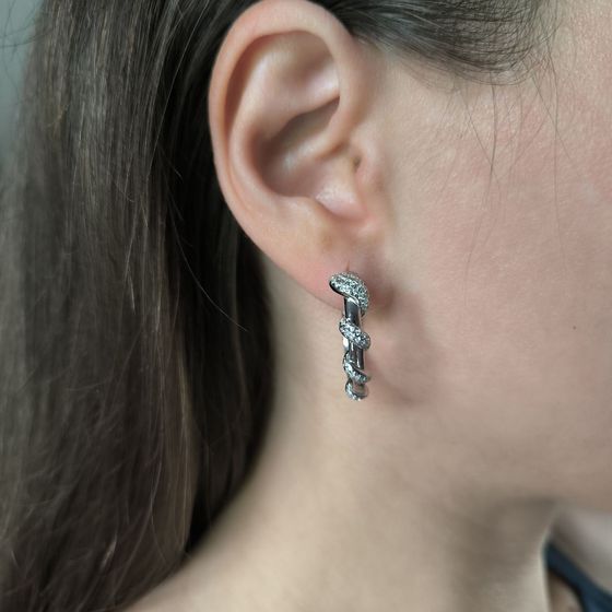 Серебряные серьги с фианитами