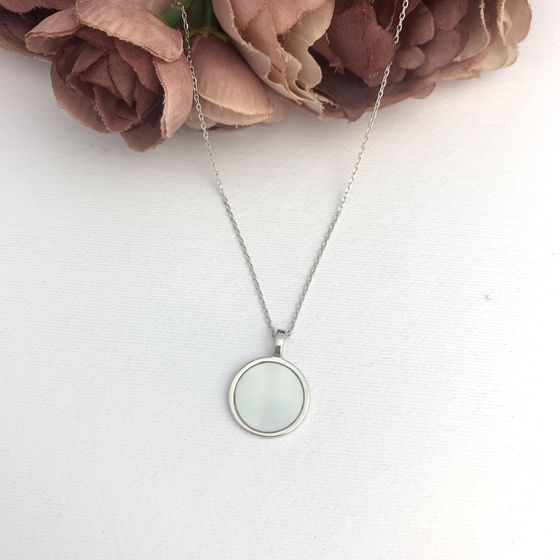 Серебряное колье с перламутром