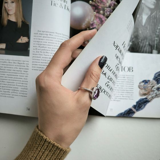 Серебряное кольцо с александритом 6.948ct