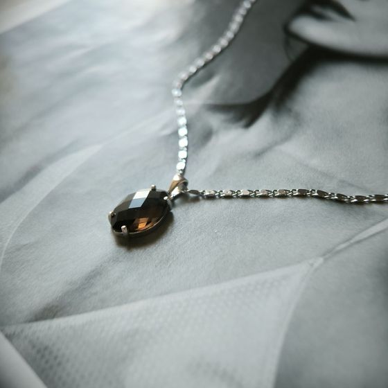 Серебряная подвеска с раухтопазом (дымчатым кварцем) 4.95ct
