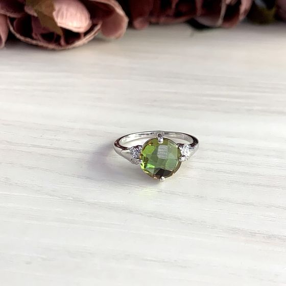 Серебряное кольцо с султанитом 3.833ct