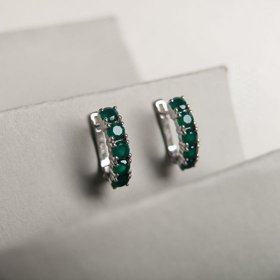 Серебряные серьги с агатом