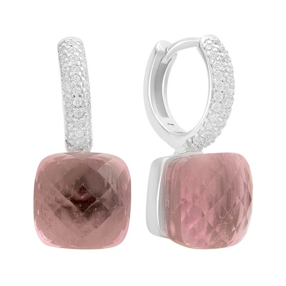 Серебряные серьги с фианитами
