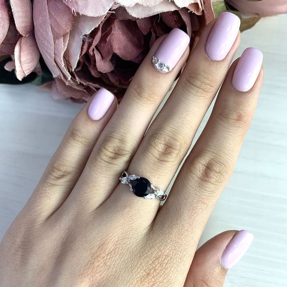 Серебряное кольцо с сапфиром nano 1.592ct