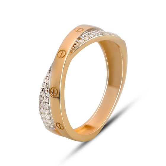 Золотое кольцо с фианитами 0.34ct